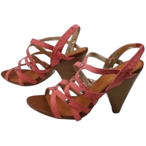 Matt Bernson Special Project sz 8 peachy sandal with strap interest - Picture 5 of 7